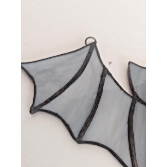 Hand Made Stained Glass Witchy Bat Suncatcher 7" x 5" - Picture 5 of 9